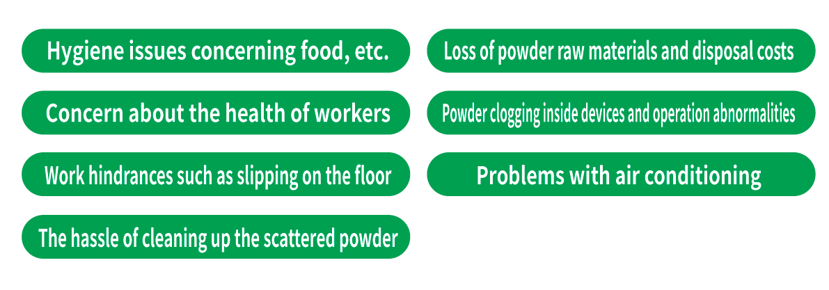 When powder scatters in the plant, many troubles occur! イメージ