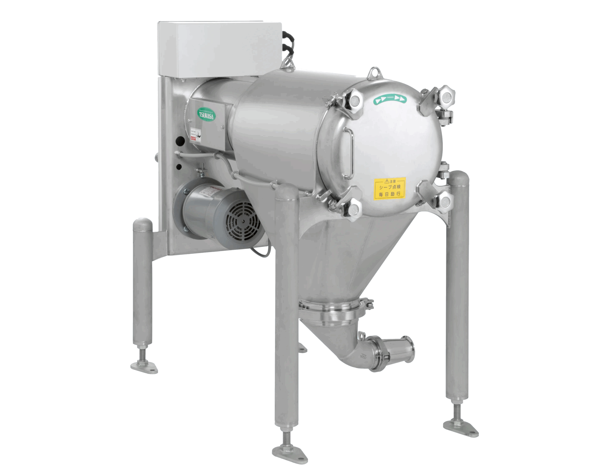 ふるい機の分解がボルト1本を外すだけで